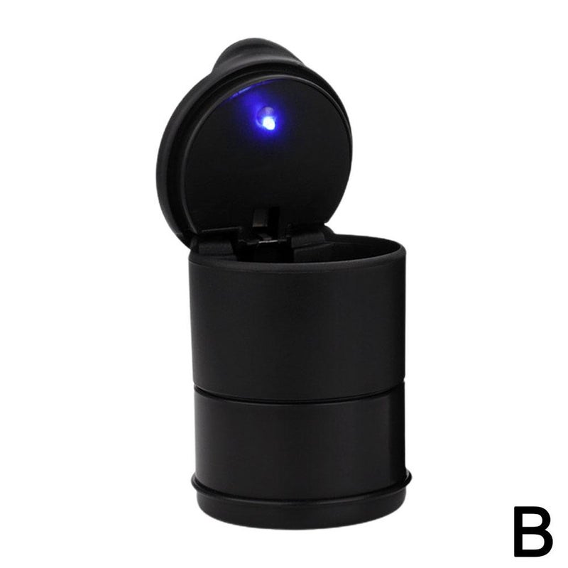 Car Ashtray, Car Ashtray with LED Light, Creative Night Light, High Temperature Resistant, Universal Ashtray with Lid
